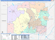 Hamilton-Middletown Metro Area Wall Map Color Cast Style